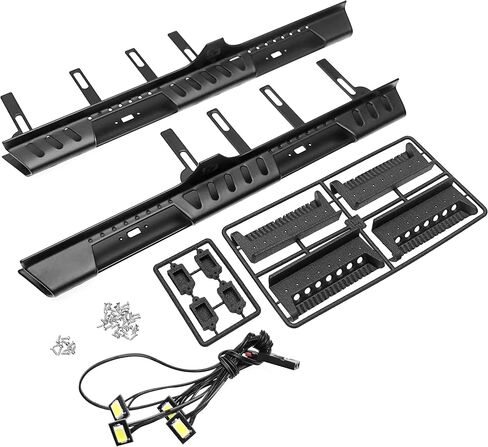 Club 5 Racing Stainlist Step Down Rock-Slider w/ Couplicy Lights for SCX10 III JT Gladiator in Kuwait