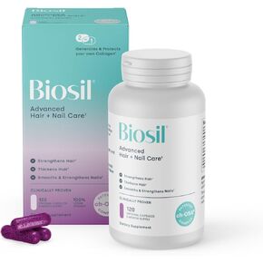 Biosil Advanced Hair + Nail Care - 30 كبسولة - نمو وتقوية وتكثيف الشعر والأظافر - مع ch-OSA والبيوتين الحاصلين على براءة اختراع - 30 وجبة in Kuwait