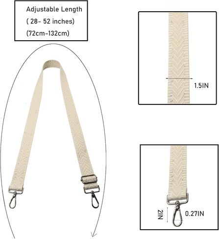 Black Hardware Purse Strap Adjustable Replacement Belts Wide Bag Straps for Canvas Crossbody Purses Messenger Bags Shoulder Handbags in Saudi Arabia