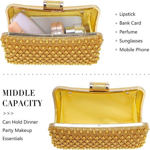 Pearl Clutch Purse for Women,Wedding Bride Evening Bag Formal Party Clutches Handbag Prom Wallet in Kuwait