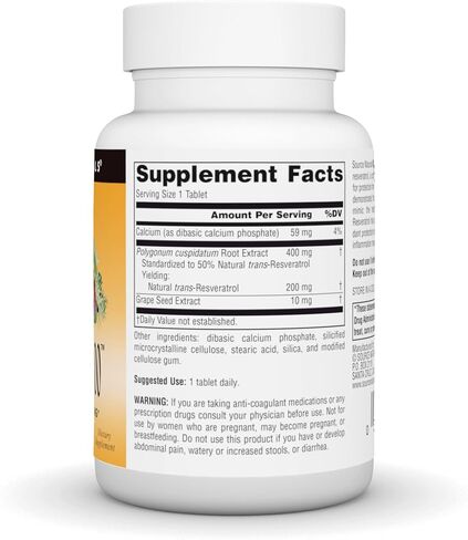 Source Naturals Resveratrol, for Heart and Healthy Aging* 200 mg - 30 Tablets in Saudi Arabia