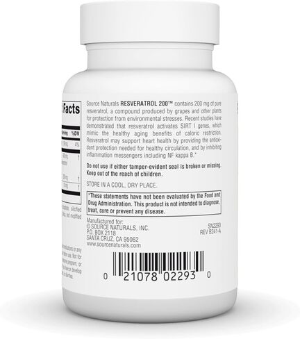 Source Naturals Resveratrol, for Heart and Healthy Aging* 200 mg - 30 Tablets in Saudi Arabia