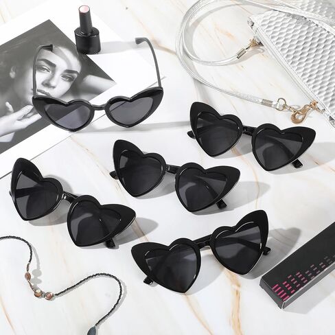 Flutesan 12 Pairs Valentine's Day Heart Shaped Sunglasses Bachelorette Heart Sunglasses Pack Vintage Cat Eyeglasses for Women in Saudi Arabia