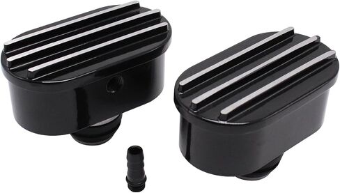 Aluminum Oval Finned Valve Cover Breather PCV Combo Kit Fit for Chevy Ford in Saudi Arabia