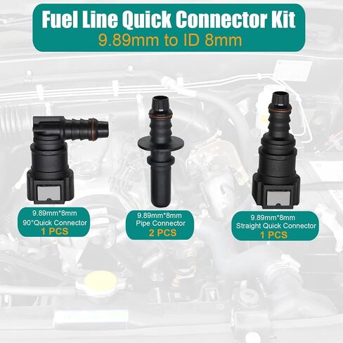 30pcs Fuel Line Repair Kit, Assorted Fuel Line Quick Connectors Hose Release Connect Fittings SAE 7.89mm 9.49mm 9.89mm to ID 8mm in Saudi Arabia