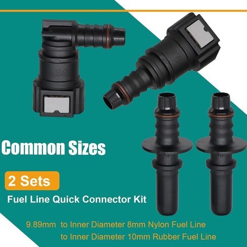 30pcs Fuel Line Repair Kit, Assorted Fuel Line Quick Connectors Hose Release Connect Fittings SAE 7.89mm 9.49mm 9.89mm to ID 8mm in Saudi Arabia