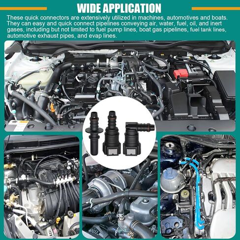30pcs Fuel Line Repair Kit, Assorted Fuel Line Quick Connectors Hose Release Connect Fittings SAE 7.89mm 9.49mm 9.89mm to ID 8mm in Saudi Arabia
