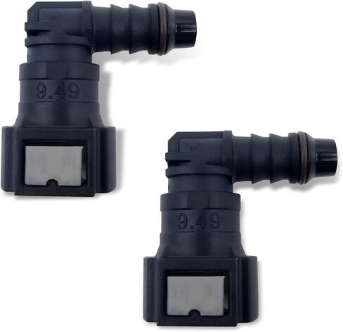 2 PCS Fuel Line Quick Connector, Straight 3/8" 9.49-ID8 Nylon Tubing with Seal Ring, Leak-proof Fuel Pump Quick Plug for 9.49 Male Connector, for Cars Repair Accessories (Black #Straight) in Saudi Arabia