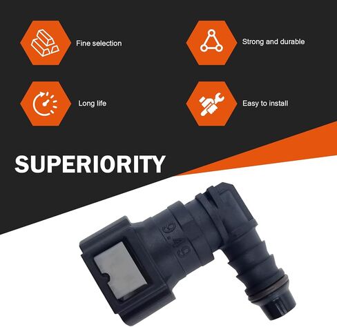 2 PCS Fuel Line Quick Connector, Straight 3/8" 9.49-ID8 Nylon Tubing with Seal Ring, Leak-proof Fuel Pump Quick Plug for 9.49 Male Connector, for Cars Repair Accessories (Black #Straight) in Saudi Arabia