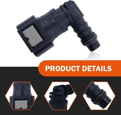 2 PCS Fuel Line Quick Connector, Straight 3/8" 9.49-ID8 Nylon Tubing with Seal Ring, Leak-proof Fuel Pump Quick Plug for 9.49 Male Connector, for Cars Repair Accessories (Black #Straight) in Saudi Arabia