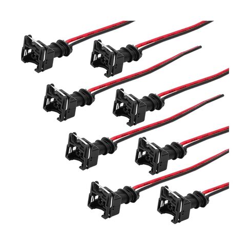 8PCS Fuel Injector Connector, EV1 OBD1 Auto Engine Fuel Injector Pigtail Wire Harness Socket Plug, Pigtail Plug Wiring Loom Clip Cut Replacement, Compatible with RC EV1 in Kuwait