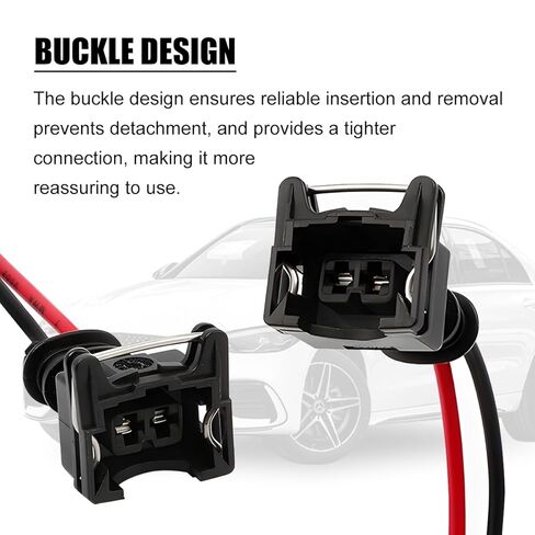 8PCS Fuel Injector Connector, EV1 OBD1 Auto Engine Fuel Injector Pigtail Wire Harness Socket Plug, Pigtail Plug Wiring Loom Clip Cut Replacement, Compatible with RC EV1 in Kuwait