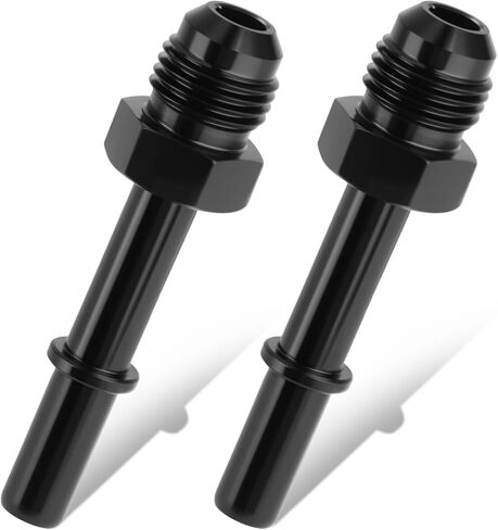 2 Pcs Quick Connect Fuel Line Fittings, 8AN to 3/8" SAE Push-On EFI Adapters Aluminum Black Anodized, Universal for LS Swap Fuel Rail Transmission Cooler EFI Systems in Kuwait