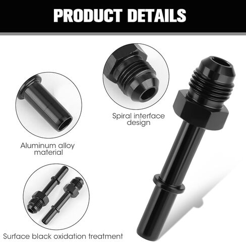 2 Pcs Quick Connect Fuel Line Fittings, 8AN to 3/8" SAE Push-On EFI Adapters Aluminum Black Anodized, Universal for LS Swap Fuel Rail Transmission Cooler EFI Systems in Kuwait