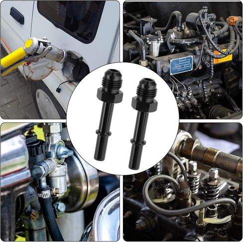2 Pcs Quick Connect Fuel Line Fittings, 8AN to 3/8" SAE Push-On EFI Adapters Aluminum Black Anodized, Universal for LS Swap Fuel Rail Transmission Cooler EFI Systems in Kuwait