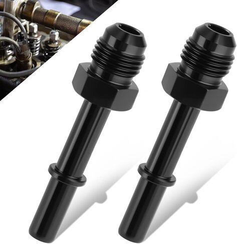2 Pcs Quick Connect Fuel Line Fittings, 8AN to 3/8" SAE Push-On EFI Adapters Aluminum Black Anodized, Universal for LS Swap Fuel Rail Transmission Cooler EFI Systems in Kuwait