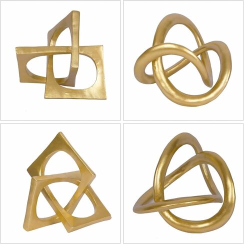 جولة هندسية حديثة النحت الذهب عقدة تمثال ديكور النحت على الطاولة النحت والتماثيل الدائرية زخارف الزخارف زخارف نيك ديكور المنزل للأرفف in Kuwait