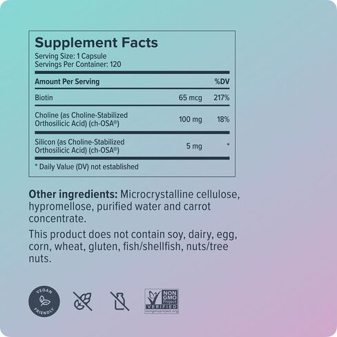 Biosil Advanced Hair + Nail Care - 30 كبسولة - نمو وتقوية وتكثيف الشعر والأظافر - مع ch-OSA والبيوتين الحاصلين على براءة اختراع - 30 وجبة in Kuwait