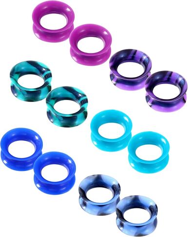 Jewseen 2g-5/8’’ Double Flared Silicone Tunnels 12Pcs Silicone Ear Gauges Flexible Ear Tunnels Plugs Stretchers Expander Ear Piercing Jewelry for Women Men in Saudi Arabia