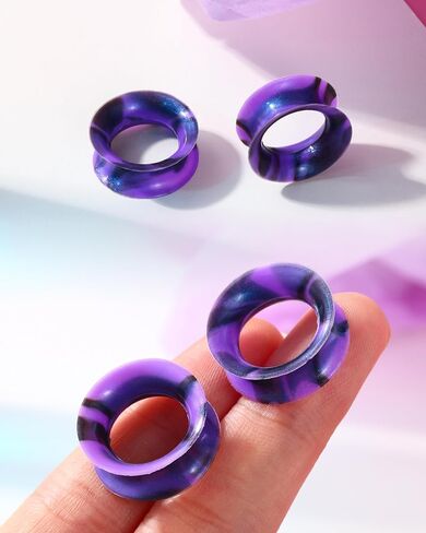 Jewseen 2g-5/8’’ Double Flared Silicone Tunnels 12Pcs Silicone Ear Gauges Flexible Ear Tunnels Plugs Stretchers Expander Ear Piercing Jewelry for Women Men in Saudi Arabia