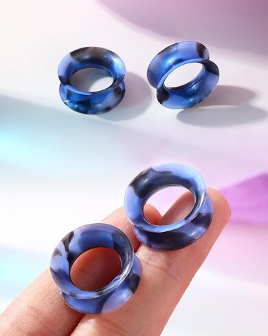 Jewseen 2g-5/8’’ Double Flared Silicone Tunnels 12Pcs Silicone Ear Gauges Flexible Ear Tunnels Plugs Stretchers Expander Ear Piercing Jewelry for Women Men in Saudi Arabia