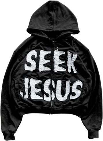 Oversized pattern long sleeved y2k hooded sweatshirt pullover, retro street trend hooded sweatshirt in Saudi Arabia