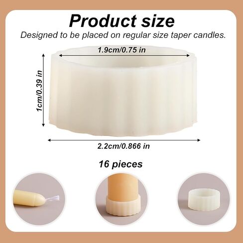 16pcs Silicone Taper Candle Grippers, Rubber Hugger Grips Ring White Candlestick Holders Gaskets for Keeping Candle Upright Candleholders Small Accessories for Wedding Festivals in Saudi Arabia