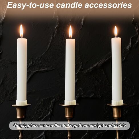 16pcs Silicone Taper Candle Grippers, Rubber Hugger Grips Ring White Candlestick Holders Gaskets for Keeping Candle Upright Candleholders Small Accessories for Wedding Festivals in Saudi Arabia