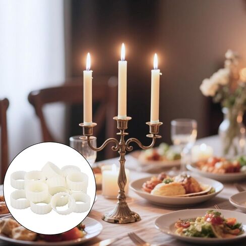 16pcs Silicone Taper Candle Grippers, Rubber Hugger Grips Ring White Candlestick Holders Gaskets for Keeping Candle Upright Candleholders Small Accessories for Wedding Festivals in Saudi Arabia