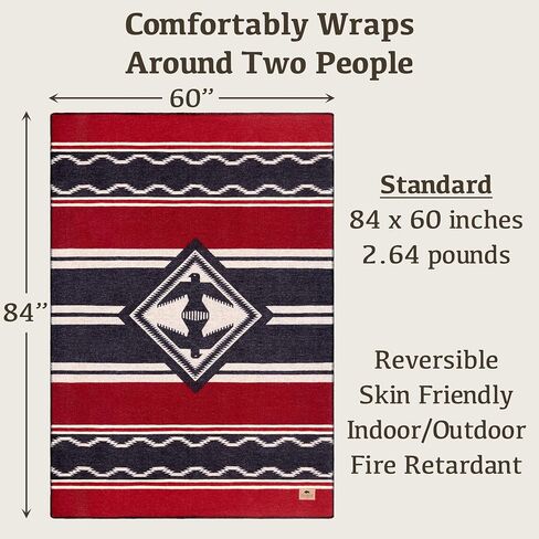 100% Wool Blanket Camping, 60x84" Large Warm Blankets for Winter,Lighthouse in Saudi Arabia