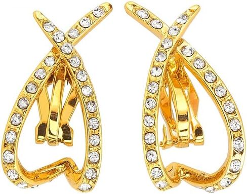 Trendy Clip on Earrings for Women, 14K Gold Plated Statement Earrings for Women Dainty Earrings Hypoallergenic Simple Minimalist Non Pierced Earring in Kuwait