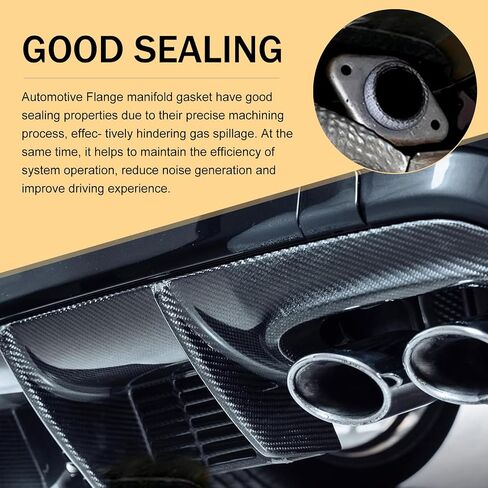 MLY 2 PCS Exhaust Manifold Gasket, 2.5 Inch Graphite Exhaust Manifold Gasket, Leakproof Exhaust Pipe and Exhaust Manifold, Universal Replacement Exhaust Donut Gasket (ID 65MM) in Saudi Arabia