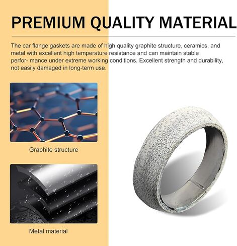 MLY 2 PCS Exhaust Manifold Gasket, 2.5 Inch Graphite Exhaust Manifold Gasket, Leakproof Exhaust Pipe and Exhaust Manifold, Universal Replacement Exhaust Donut Gasket (ID 65MM) in Saudi Arabia