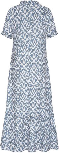 Womens Boho Maxi Dresses Summer Casual V Neck Ruffle Dress Loose Floral Maxi Dress Flowy Beach Vacation Dresses 2025 in Saudi Arabia