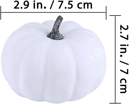 Winlyn 16 Pcs 3" Fall Harvest White Artificial Pumpkins Small Faux Foam Pumpkins for Home Halloween Thanksgiving Autumn Wedding Baby Shower Table Tiered Tray Decor Wreath Bowl Fillers DIY Project in Saudi Arabia