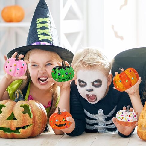 Winlyn 16 Pcs 3" Fall Harvest White Artificial Pumpkins Small Faux Foam Pumpkins for Home Halloween Thanksgiving Autumn Wedding Baby Shower Table Tiered Tray Decor Wreath Bowl Fillers DIY Project in Saudi Arabia