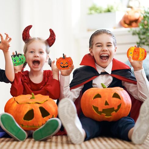 Winlyn 16 Pcs 3" Fall Harvest White Artificial Pumpkins Small Faux Foam Pumpkins for Home Halloween Thanksgiving Autumn Wedding Baby Shower Table Tiered Tray Decor Wreath Bowl Fillers DIY Project in Saudi Arabia