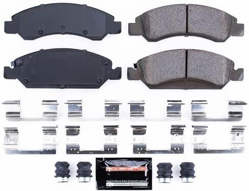 Power Stop Z23-1363 Front Z23 Evolution Sport Carbon-Fiber Ceramic Brake Pads with Hardware For Cadillac Escalade | Chevy Silverado Suburban Tahoe | GMC Sierra Yukon XL, Yukon Denali in Saudi Arabia