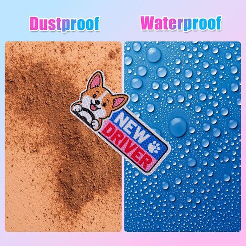 4pcs Funny Corgi New Driver Car Magnets, Cute Cartoon Dog Reflective Student Driver Signs Reusable Safety Warning Magnetic Bumper Stickers Car Decals for Beginner Novice Drivers Gifts in Saudi Arabia