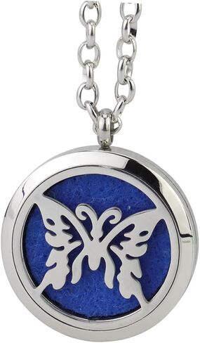 SAFIGLE Stainless Steel Essential Oil Necklace Aromatherapy Diffuser Pendant 10 Random Refills in Saudi Arabia