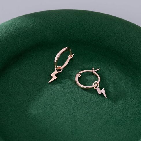 Reffeer Solid 925 Sterling Silver Lightning Bolt أقراط للنساء المراهقات أقراط الأوجه المتدلية in Saudi Arabia