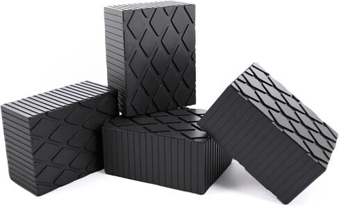 4 Pack 6-3/8" x 4-3/4" x 2" Solid Rubber Auto Lift Block Pads, Heavy-Duty Rubber Blocks for Car Lift Pads, Lift Blocks, Camper Stabilizer Jack Pads-Anti-Slip Texture,3000lb Capacity in Saudi Arabia
