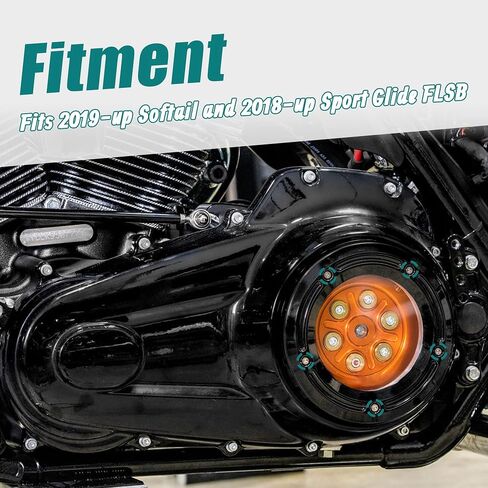 Mokitdora 5pcs Derby Cover Cover Kit متوافقة مع Harley 2019-Up Softail و 2018 Sport Glide FLSB ، Black in Saudi Arabia