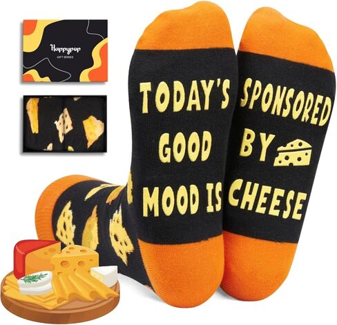 HAPPYPOP Cheese Socks Men Women, Funny Cheese Gifts Cheese Lovers Gifts, Food Socks in Saudi Arabia