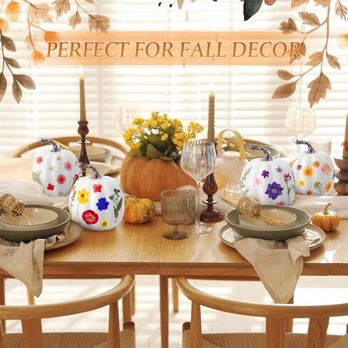 Leinuosen 104pcs 6.3 '' Diy Fall Foor Craft Kit 4pcs Foam Foam Pumpkins Art و 100pcs flower for Girl Night Craft Club Decore (أوراق بنية) in Saudi Arabia