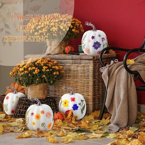 Leinuosen 104pcs 6.3 '' Diy Fall Foor Craft Kit 4pcs Foam Foam Pumpkins Art و 100pcs flower for Girl Night Craft Club Decore (أوراق بنية) in Saudi Arabia