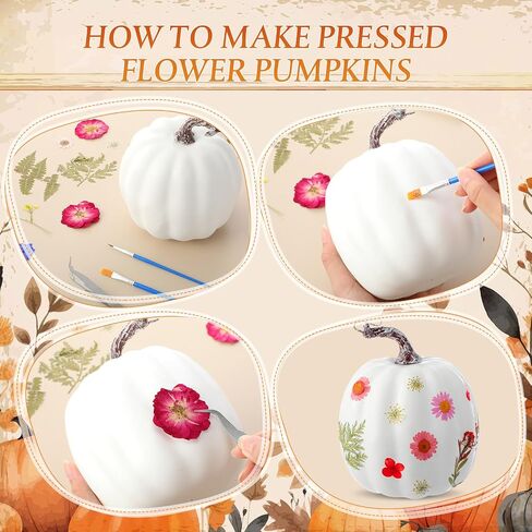 Leinuosen 104pcs 6.3 '' Diy Fall Foor Craft Kit 4pcs Foam Foam Pumpkins Art و 100pcs flower for Girl Night Craft Club Decore (أوراق بنية) in Saudi Arabia