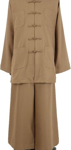 Long Kung Fu Monk Robe Master Zen Buddhist Meditation Gown,Monk Robe,Autumn and Winter Short Coat,Small in Saudi Arabia