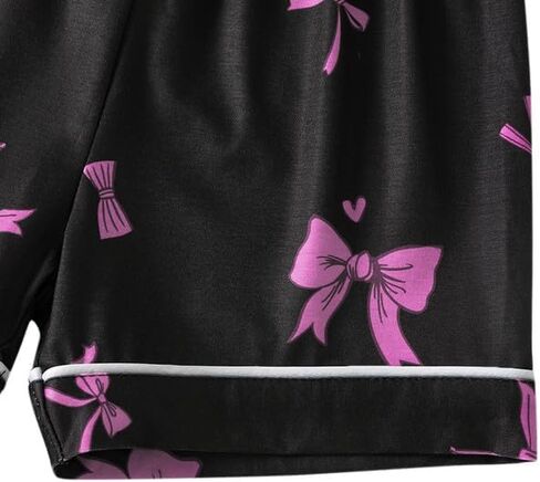Myfav Girls Pajama يضبط زر 3pcs أسفل شورت قصير الأكمام وسروال طويل مع أنماط لطيفة sleepwearyy للمراهقين in Saudi Arabia