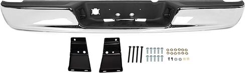 ECOTRIC Rear Step Bumper Assembly Compatible with 2002-2009 Dodge Ram 1500 2500 3500 W/License Plate Light Replace for CH1103111 CH1103108 55077107AD 55077107AF Fleetside Styleside Chrome in Saudi Arabia